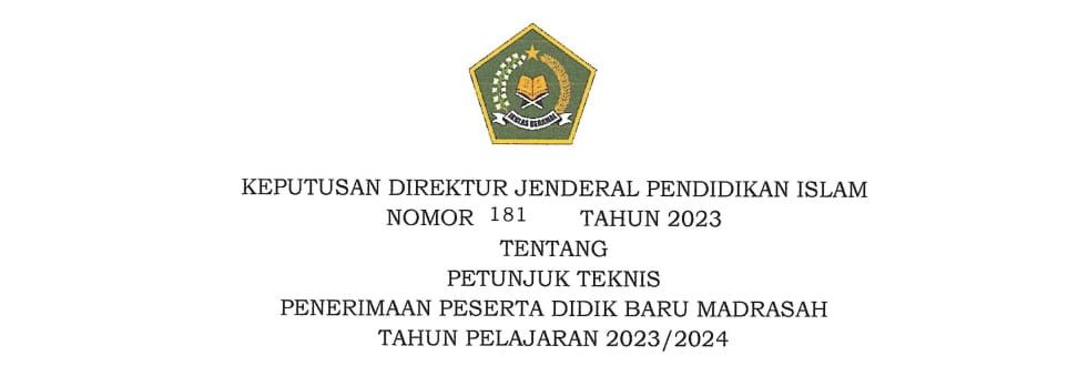 Juknis PPDB Madrasah TP. 2023/2024
